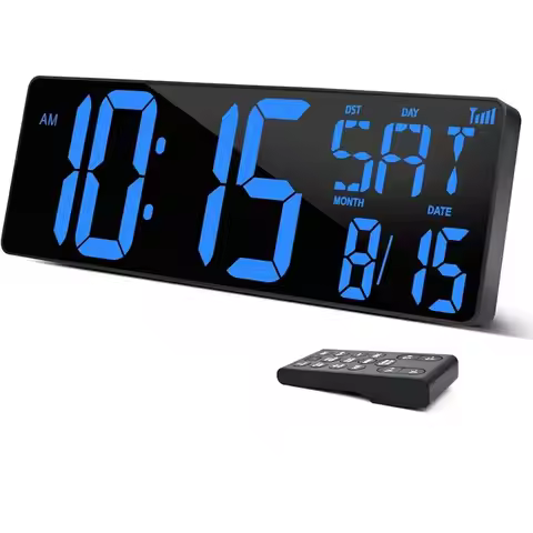 Reliable Large Digital Wall Clock Wifi Sync 16.5 In LED Display With Temperature, Date, Week,For Hom