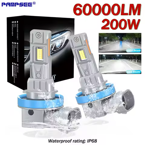 PAMPSEE 2Pcs 12V H7 LED Headlight H11 H4 H8 9005 HB3 9006 LED Bulb CSP 200W 60000LM for Toyota Corol