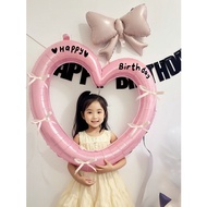 Girl 6th Birthday Decoration Decoration Hollow Big Heart Photo Frame Aluminum Film Balloon Photo Pro