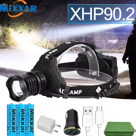 Z20 Most Powerful XHP90.2 Led Headlamp 8000LM Head lamp USB Rechargeable Headlight Waterproof Zooma 