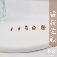 .Titanium Steel Champagne Color Rhinestone Earrings (Single Price) Fine Needle PR Jewelry Subang Tit
