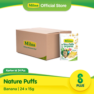 Milna Nature Puff Organic Banana 15gr isi 24 pcs [Karton]