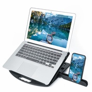 VEO72 Adjustable Hight Angles Desk Laptop Stand Foldable 360° Rotatable Notebook Holder Ergonomic Ultra-Stable Computer Riser with Phone Holder Desk