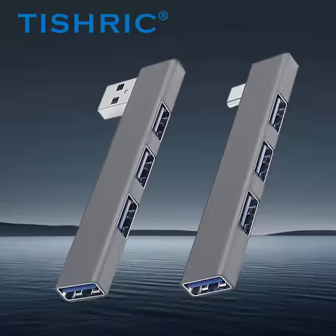 TISHRIC Side Plug-in USB Extender 4 in 1 USB Docking Station 4 Ports USB hub USB/Type-C Interface Do