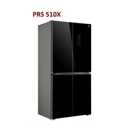 KULKAS 4 PINTU POLYTRON PRS 510X INVERTER BLACK GLASS 480 L