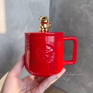 Starbucks Cup 2021 New Year Zodiac Limited Year of the Ox New Year Golden Calf Red Ceramic Cup Mug