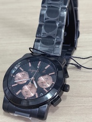全新 正貨 agnès b. Anges b 三環 石英黑鋼計時手錶 39mm (BT3031X1) Watch