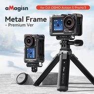 aMagisn Aluminum Cage for DJI Osmo Action 5 pro /4/3, Action5 Quick Release Frame,Metal Housing,DJI 
