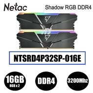 NETAC Shadow RGB DDR4 Grey 3200Mhz CL16 Gaming Ram (8GB / 16GB(8GB x 2))