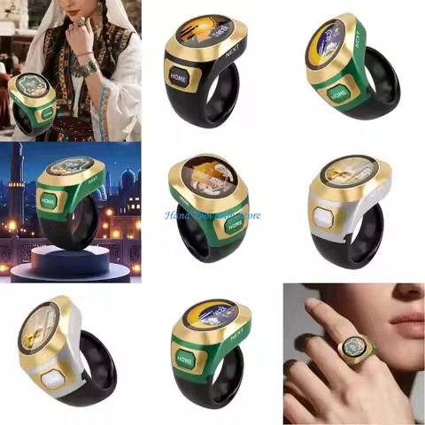 H37F 18-20mm Adjustable Digital Counter Electronic Zikr Rings With Large Color Screen App Control An