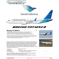 Papercraft pattern sheet for boeing 737 Max 8 garuda indonesia 1:100 scale (3PQ-A31)