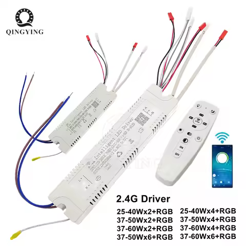 2.4G Intelligent LED Driver Three Color + RGB Function 25-40W 37-50W 37-60W x2 x4 x6 +RGB Remote App