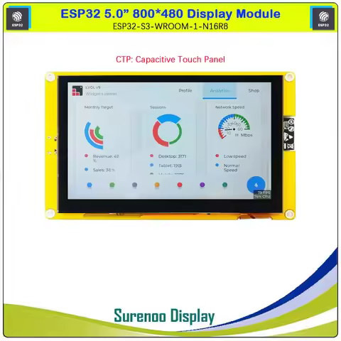 ESP32 Display 5.0" 800*480 Touch IPS LCD Display Module Screen S3-WROOM-N16R8 WIFI Bluetooth PSRAM F
