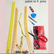 penggaris pola jahit 1 set - paket isi 9 jenis - Alat jahit - penggaris pola - kebutuhan menjahit - toko perlengkapan menjahit - alat mesin jahit -  - peralatan mesin jahit - toko syifa perlengkapan jahit lengkap ...