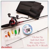 High-end horizontal VIP lure fishing rod set with free lure fishing line and lure box docaukhoa99