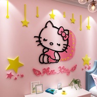 Hiasan Bilik Kanak-kanak Hello Kitty Bilik Tidur Perempuan Pelekat Dinding 3D Susunan Bilik Hello Ki