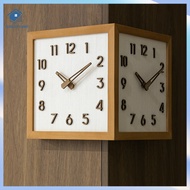 MJK Clock Solid Wood Double-Sided Wall Clock Living Room Corner Sun Corner Clock Fashion Modern Simp