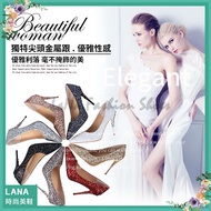 Sequined Wedding Shoes|LANA White Red Black Gold Fashion Photo Banquet Heel High 9.5CM Must-Have Sho