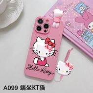 For Samsung Galaxy A13 A21 A22 4G A22 5G A23 4G A13 5G A04S A14 4G A14 5G 4G A23 5G A31 A32 4G A32 5G A33 5G Cartoon Hello Kitty Phone Case with Holder Lanyard