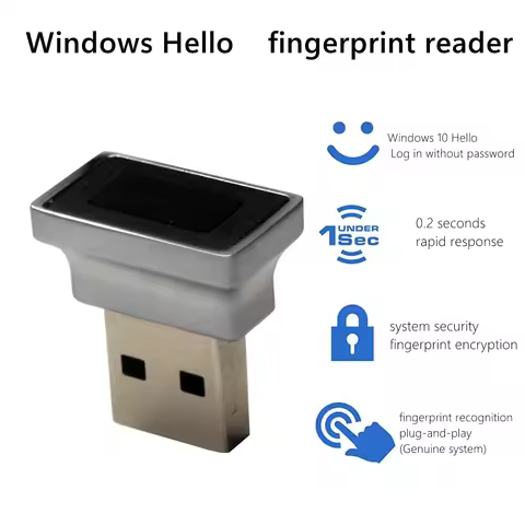 Metal model USB fingerprint reader win10 laptop desktop Windows Hello login win11