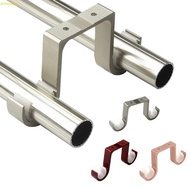 weroyal Aluminum Alloy Double Curtain Rod Brackets Window Hardware Holder for Home