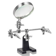 【Special offer】 Helping Third Hand Tool Soldering Stand with 5X Welding Magnifying Glass 2 Alligator
