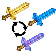Minecraft Toy Sword Diamond Sword Game Voice Color Changing Light Sword Christmas Glowing Gift