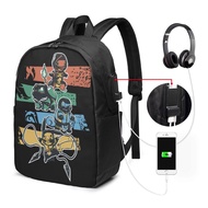 Pokemon Backpack Laptop USB Charging Backpack 17 Inch Travel Backpack School Bag Large Capacity Student School Bag