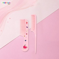 FR-C1021 Sisir Anak Set Isi 2pcs Karakter Kartun Lucu / Sisir Rambut Gagang Plastik 2IN1 / Hair Comb