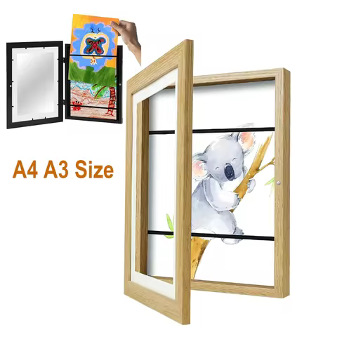 A3 A4 Children Art Frames Magnetic Front Open Changeable Kids Frame for Poster Photo Drawing Paintin