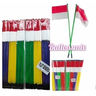 MERAH Red and White Flag with Whistle Sticks (1 box contains 30 packs) Flag/ with Whistle Sticks Hut