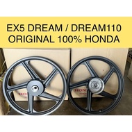 DREAM110 SPORTRIM RIM HITAM GOLD ORIGINAL 100% HONDA FOR EX5 DREAM110 DREAM EX5 KAMBING