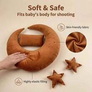 Newborn Photography Prop Set - Key Dimensions: 30x30cm Crescent Moon Pillow, Components: Star Pillow