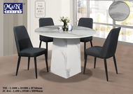 [READY STOCK IN LOCAL MY AS OF AUGUST 2022] 1+4 Seater Marble Dining Set High Quality Leather Chair 