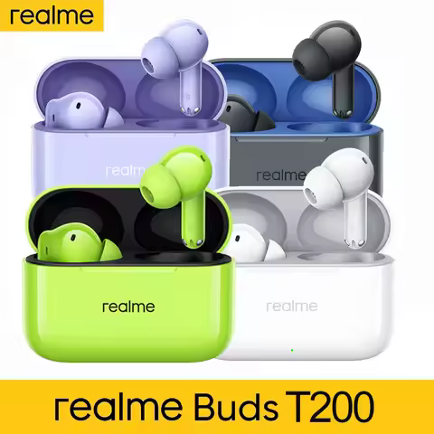 New Arrival Original realme Buds T200 Earbuds Wireless Bluetooth Earphone Hi-Res LDAC