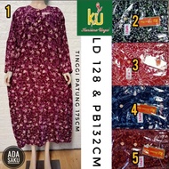 Gamis Jumbo Elegan Lengan Panjang Muslimah Abaya Kencana Ungu Label Coklat