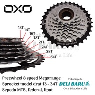 Produk Baru Oxo Freewheel 8 Speed Megarange Sprocket Model Drat 13-34T