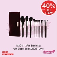 (READY & ORIGINAL) IMAGIC 12Pcs Brush Set with Zipper Bag SUEDE TL445