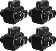 OHLECTRIC Black Insulated Connector - Dual Entry, 2 Port, 4-14 AWG, Slotted Allen Hex - Pre-Filled w