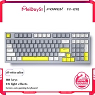 MEIDAYST [FOREV K98] 98 คีย์ mechanical keyboard คีบอร์ดเกมมิ่งไฟ RGB คีย์บอร์ดมี ใช้ได้ทั้งทำงานและ