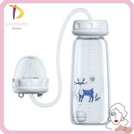DIACHASG Hands-Free Baby Bottle, with Straw Brush 8oz/240ml Feeding Bottle Set, Self-Feeding Normal-