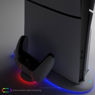 Dobe LED RGB Ambient Light Multifunction Charger Cooling Stand Dock Fan Stick Controller USB PS5 PS5 New Slim Digital Disc Edition