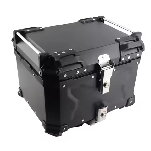 Motorbike Storage Box Universal Black 45L Motorcycle Adventure Aluminum Top Case Tail Box Luggage