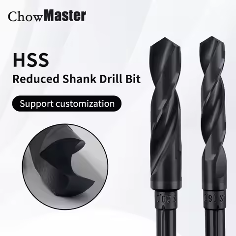 Chowmaster 1PC HSS Reduced Shank Twist Drill Bit Black 9.7mm 12.7mm Shank Opener12-35mm for Metal Wo