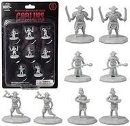8 Unpainted Fantasy Goblin Mini Figures- All Unique Designs- 1" Hex-Sized Compatible with DND Dungeo
