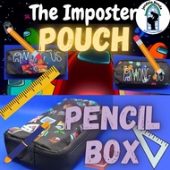 The Imposter Nylon Pencil Case / Pouch / Organizer / Pensel Box Zip Among Us