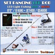 [ROD RAYA Lampu LED Set TEBEN4000/QS4000 ] TsuriWorld Teben/QS Mesin  + Rod Lampu LED Pancing Set (J
