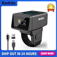 Kedida 2D Wireless Ring Barcode Scanner with Display, 1D 2D QR Bluetooth Barcode Reader Portable Wea