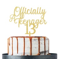 Gold Officially A Teenager 13 Cake Topper 13th Birthday Cake Topper 13th Birthday Party Decoration (