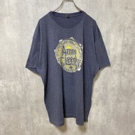 古著 Amos Lee 短袖圓領標誌印花襯衫，背面印花，巡迴演出 T 卹，灰色，復古，L 碼